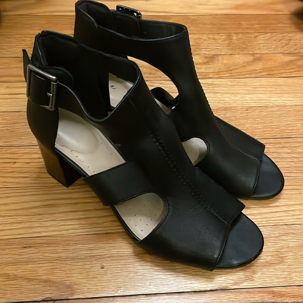Clark’s Black Heel Sandal with Buckle